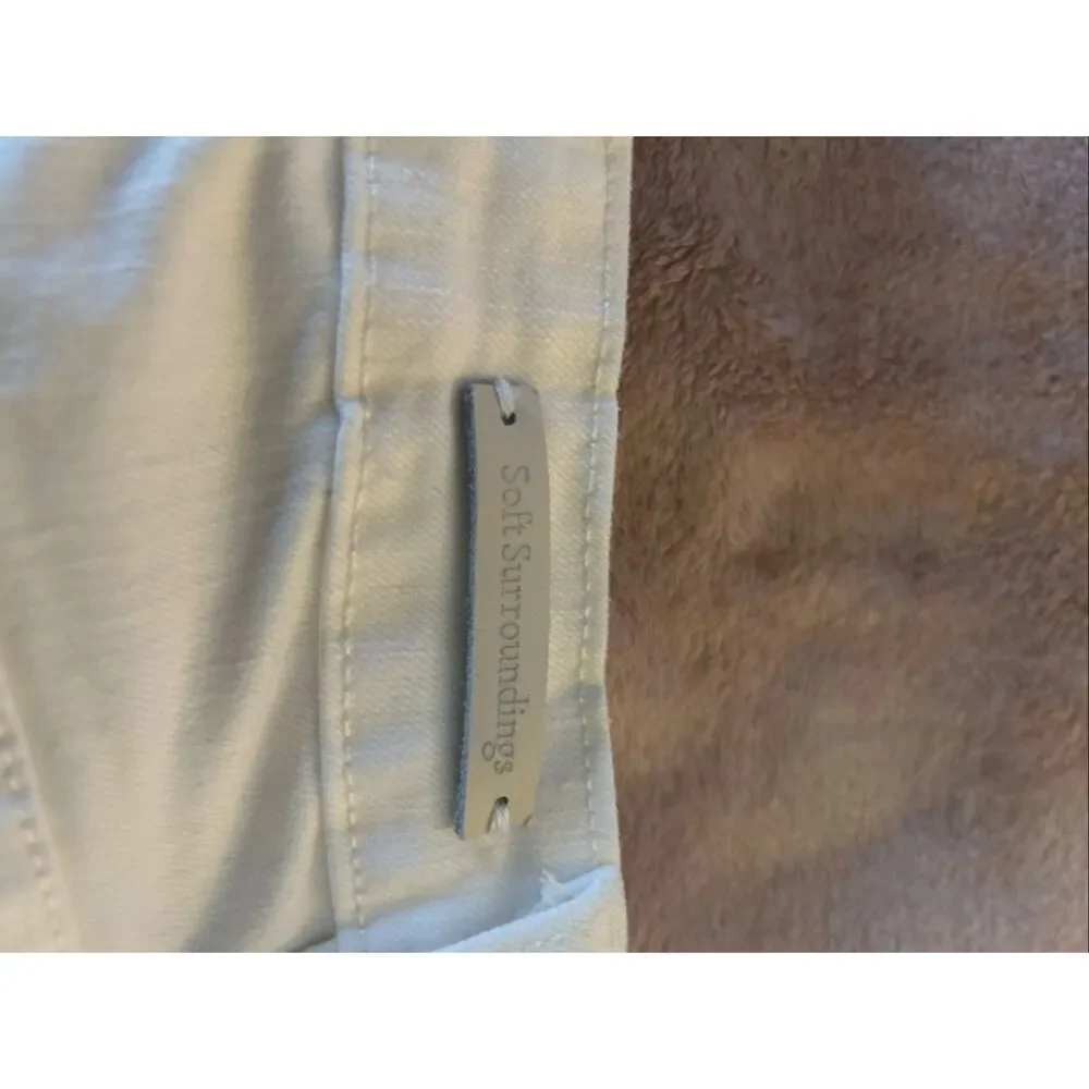 Soft Surroundings The Ultimate Wide Leg Crop Jeans Embroidered Ivory 6